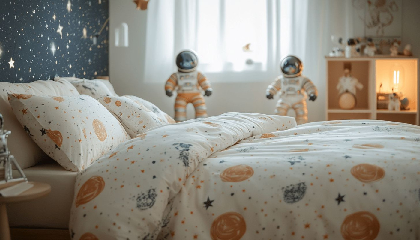 Decorare la camera da letto con stili di copripiumini per appassionati dello spazio